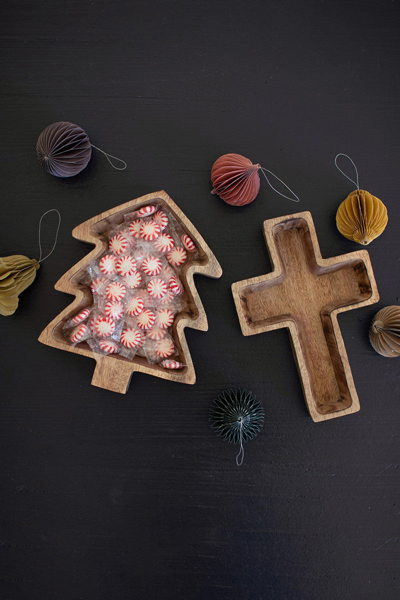 Wooden Christmas Cross Bowl