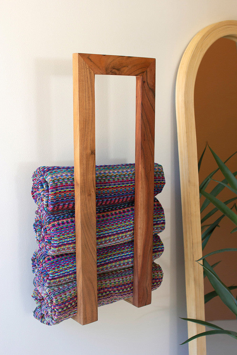 Wooden Wall Towel Rack