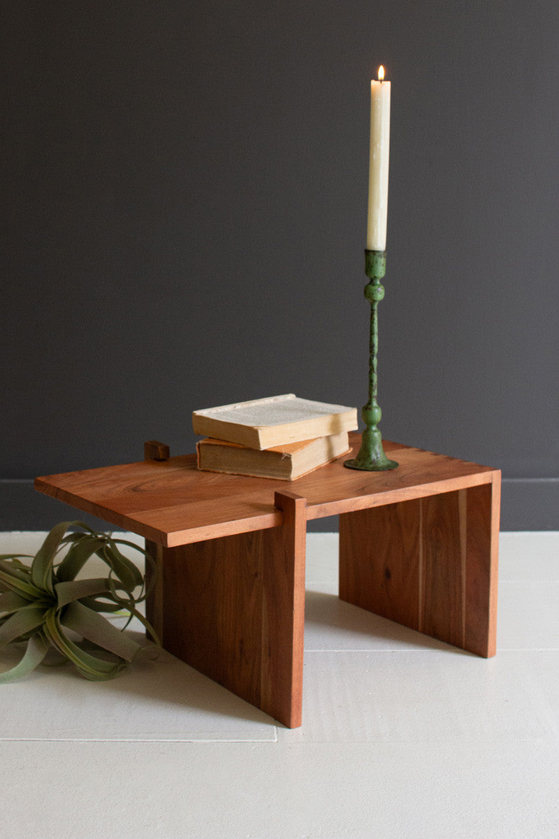 Adjustable Acacia Wood Display Riser