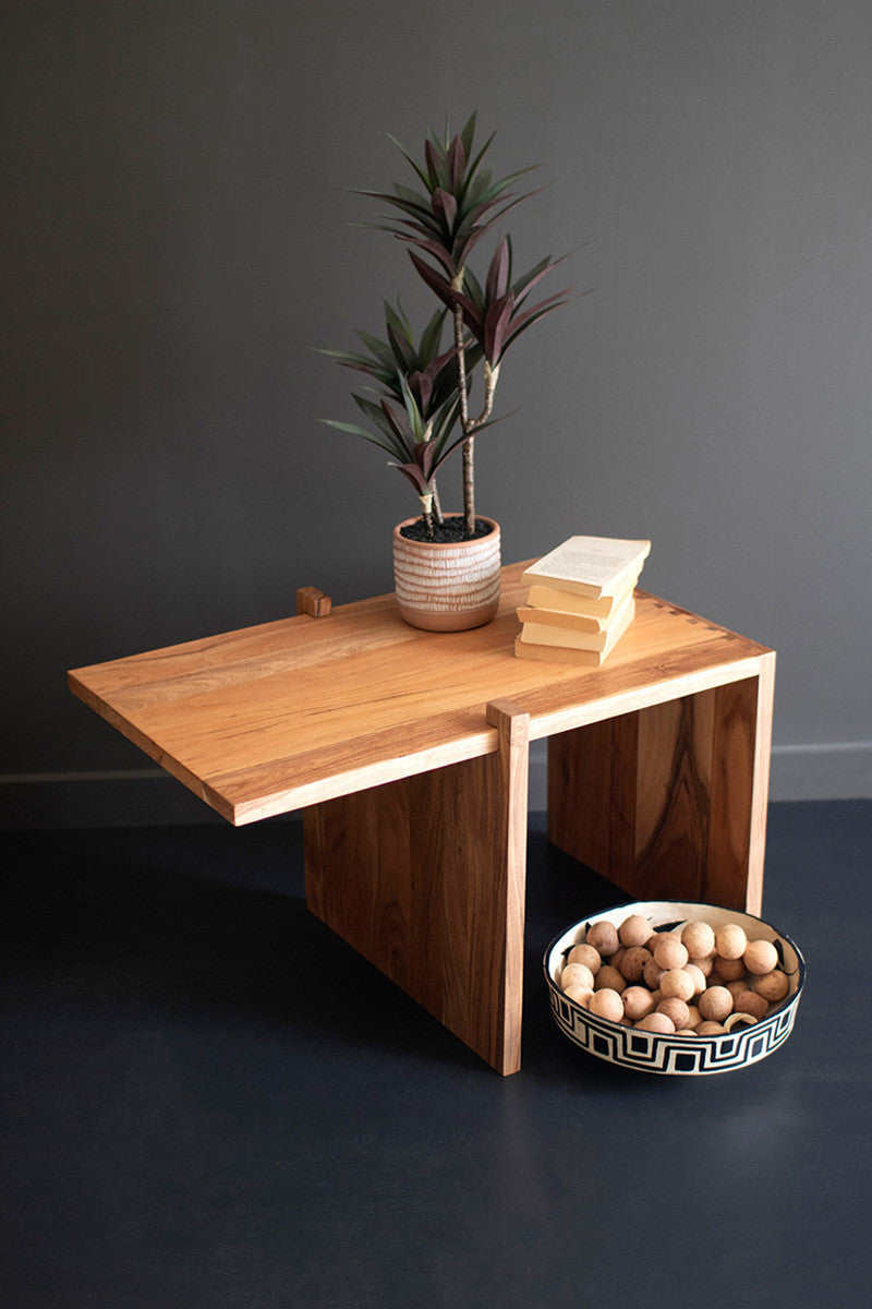 Adjustable Acacia Wood Coffee Table