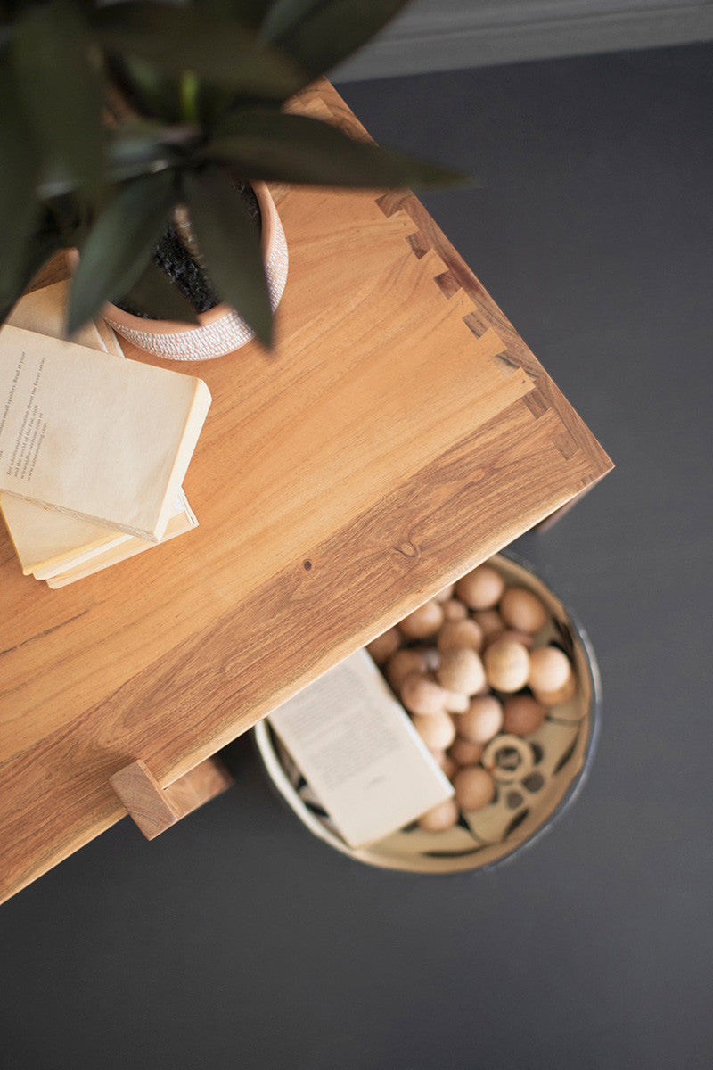 Adjustable Acacia Wood Coffee Table