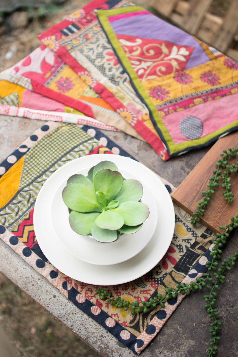 SET OF SIX KANTHA PLACEMATS