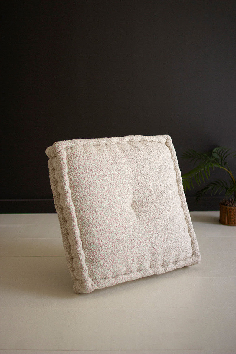 Pearl Boucle Square Floor Cushion