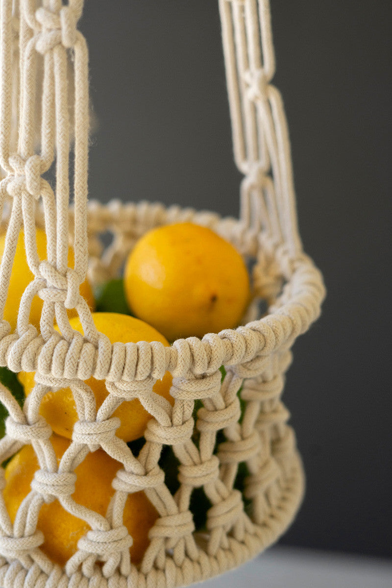 Set of 2 Hanging Macramé Baskets