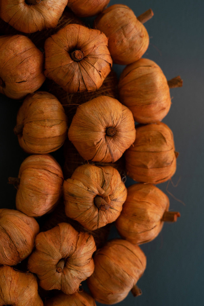 Faux Pumpkin Wreath