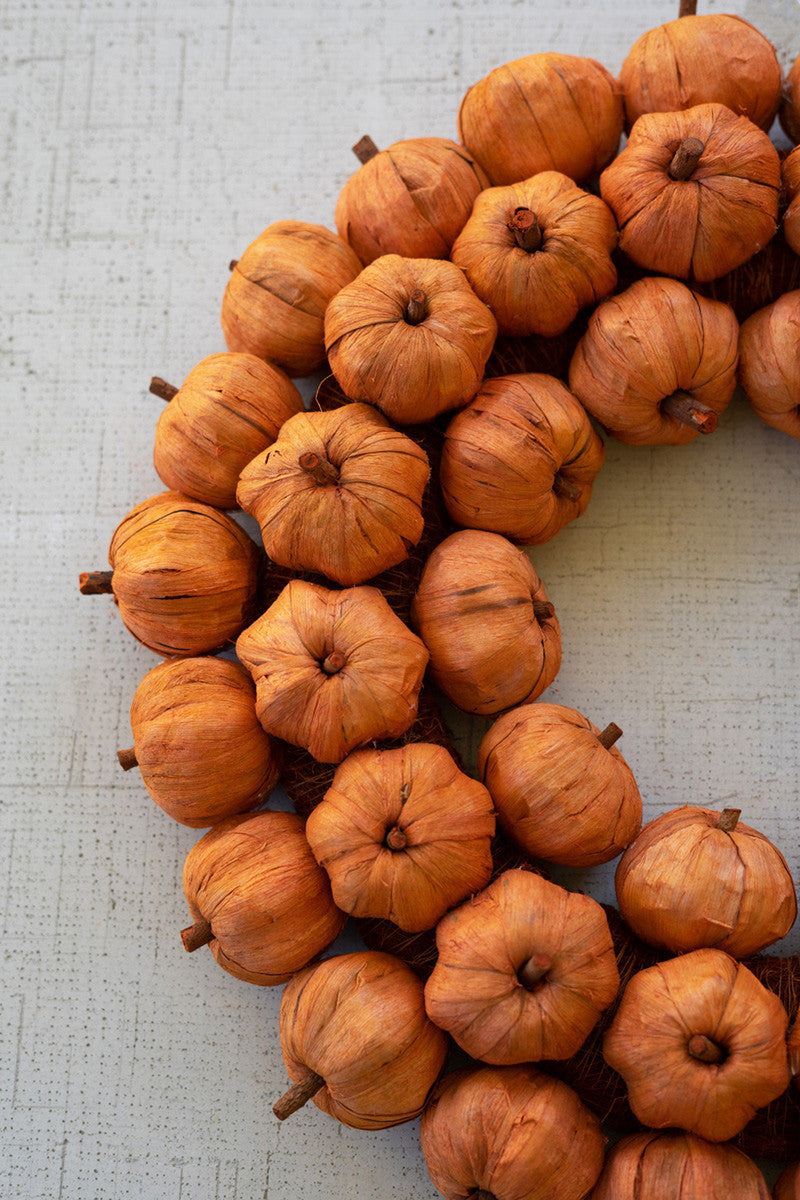 Faux Pumpkin Wreath