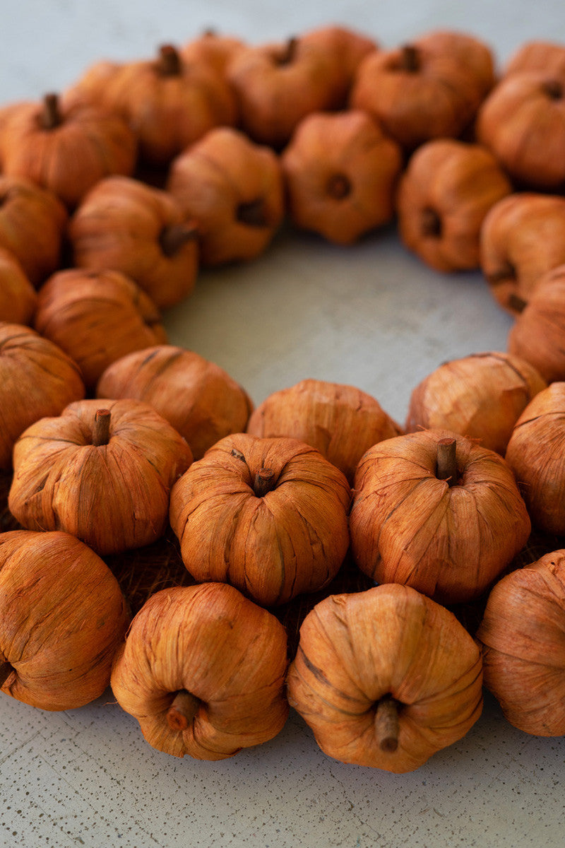 Faux Pumpkin Wreath