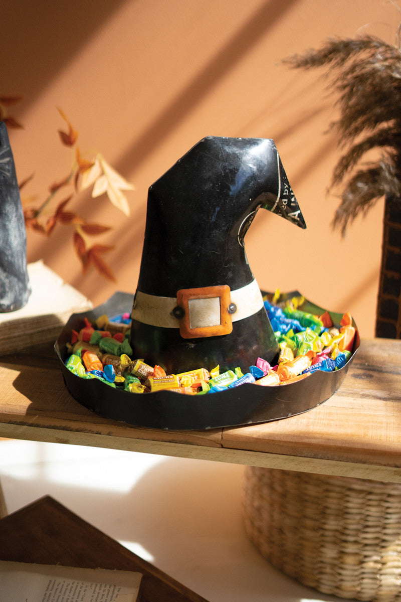 RECYCLED IRON HALLOWEEN WITCH HAT