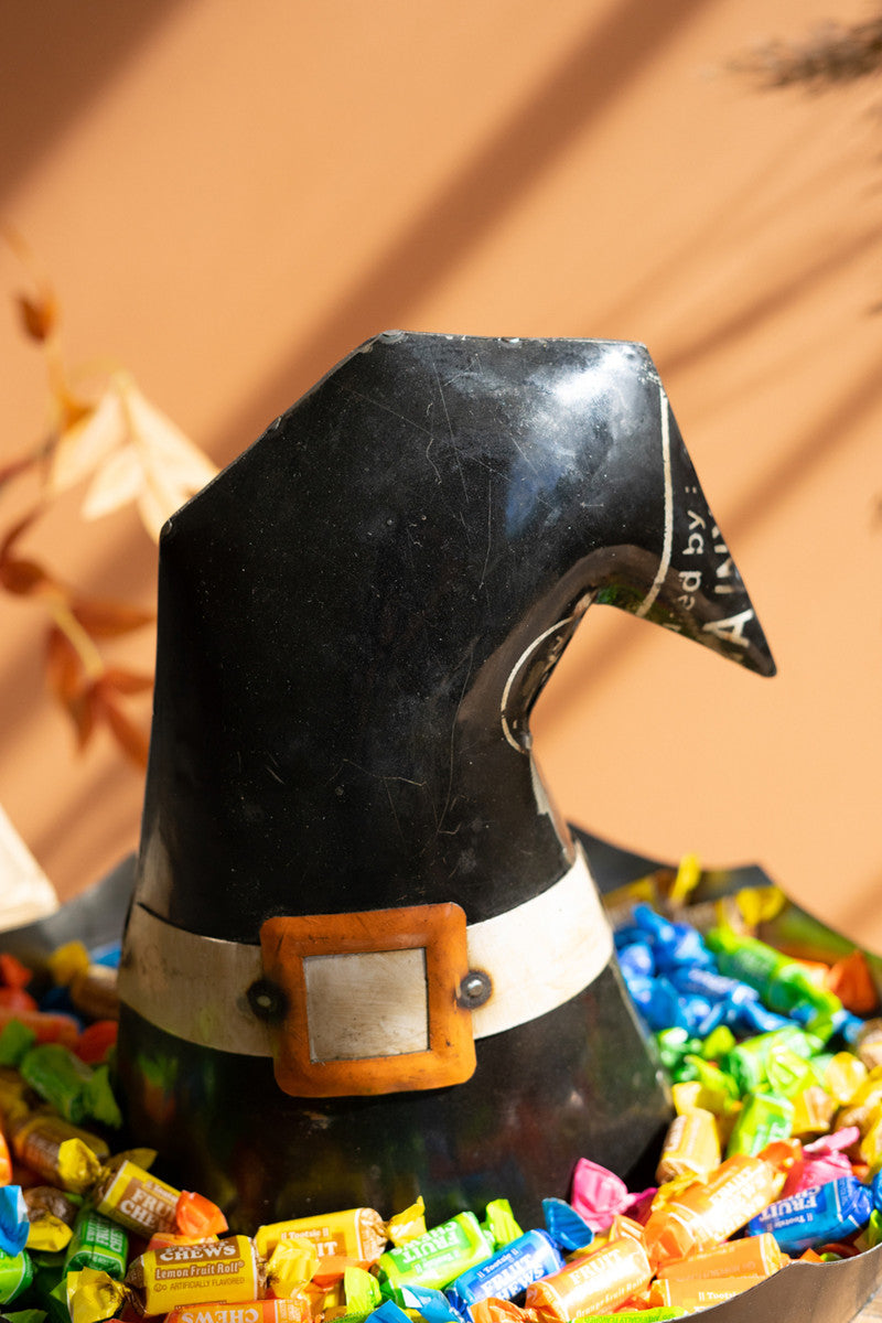 RECYCLED IRON HALLOWEEN WITCH HAT