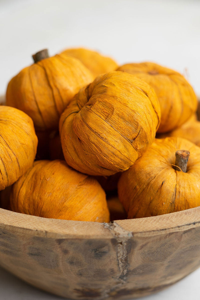 BAG OF FIFTEEN DRIED MINIATURE FAUX PUMPKINS