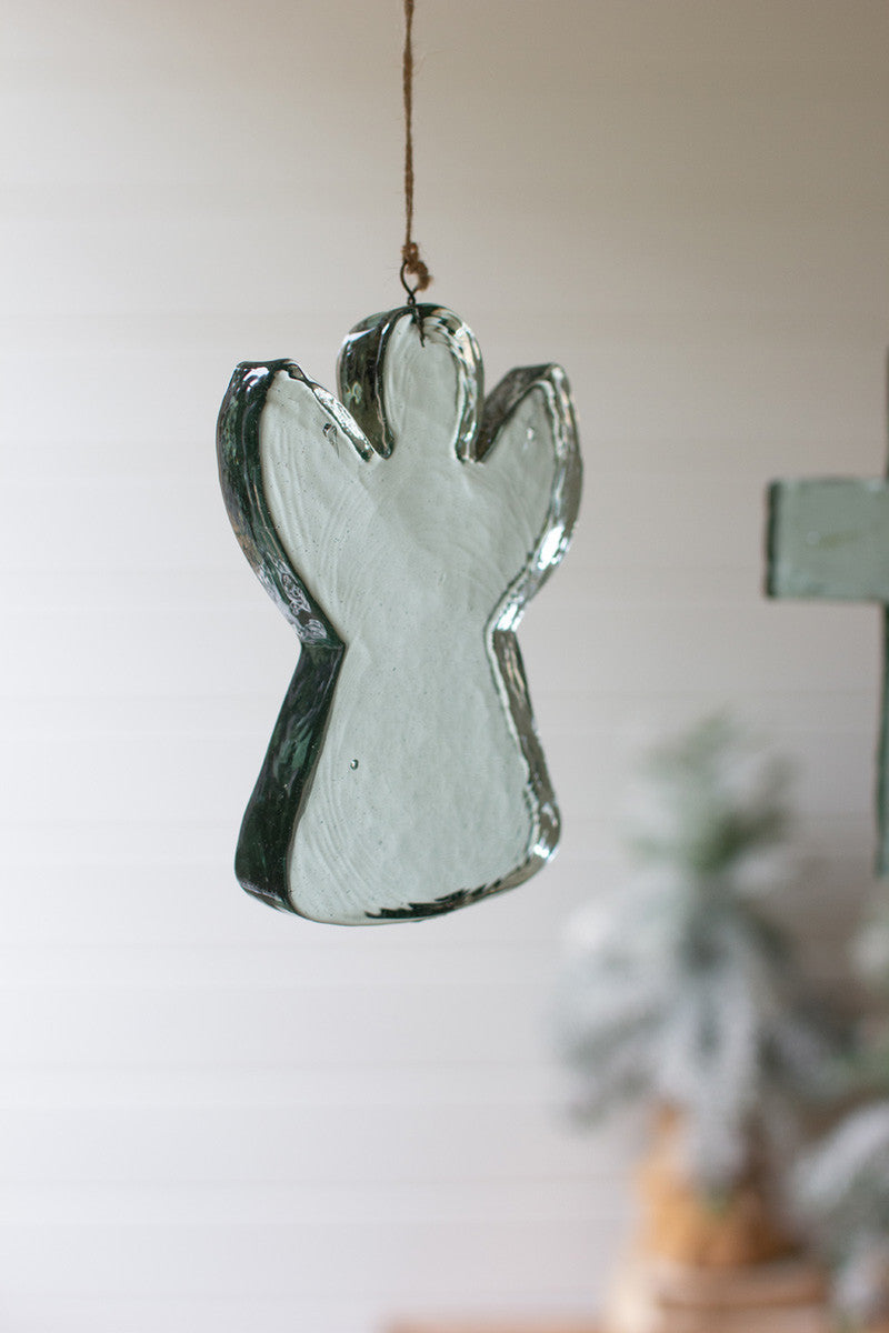 GLASS ANGEL CHRISTMAS ORNAMENT