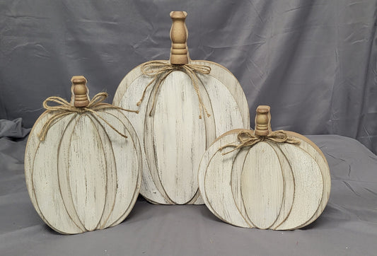 Layered White Pumpkin with Rustic Finish