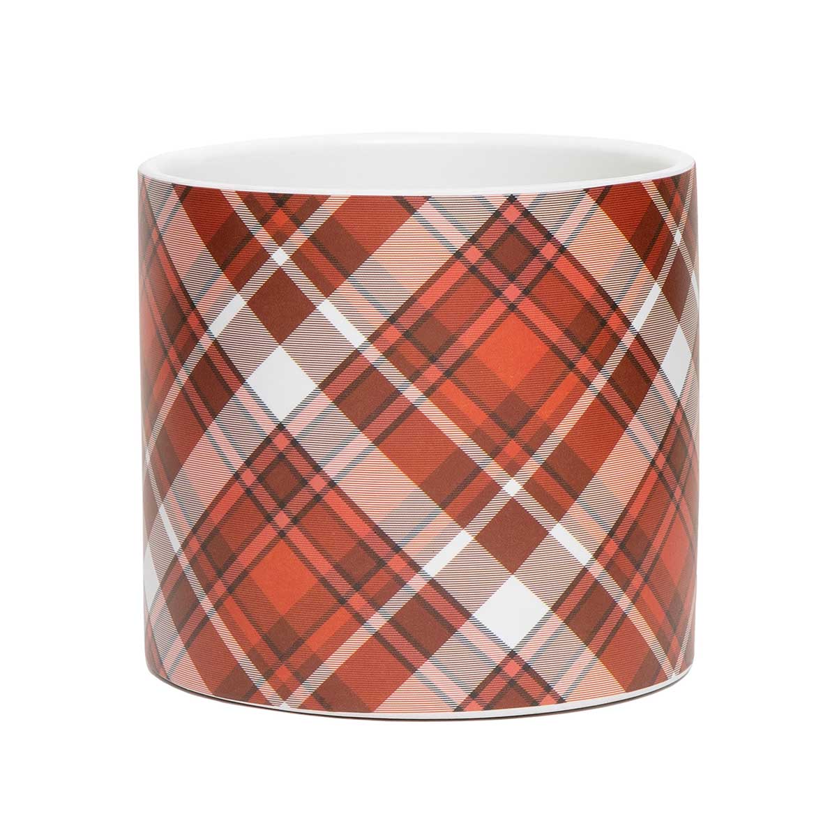 CHRISTMAS SEASON PLAID POT