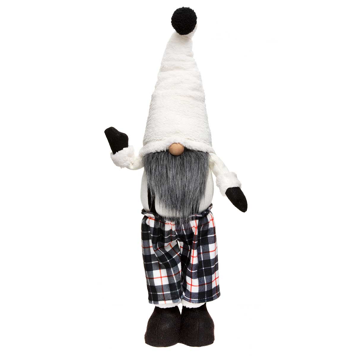 GNOME WITH BLACK/WHITE/RED STRIP PANTS WITH SUSPENDER EXPANDABL
