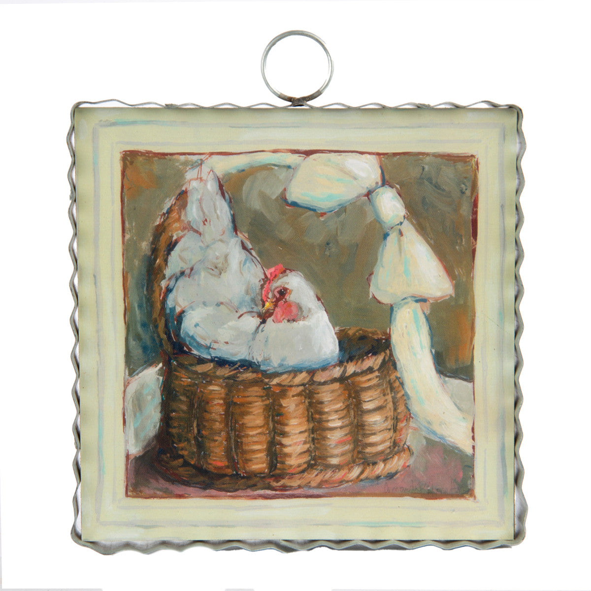 Mini Hen in Basket Print