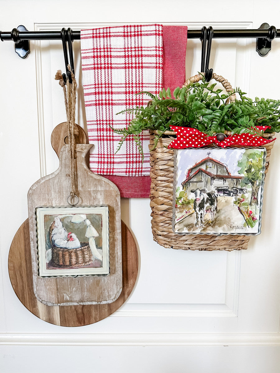 Mini Hen in Basket Print