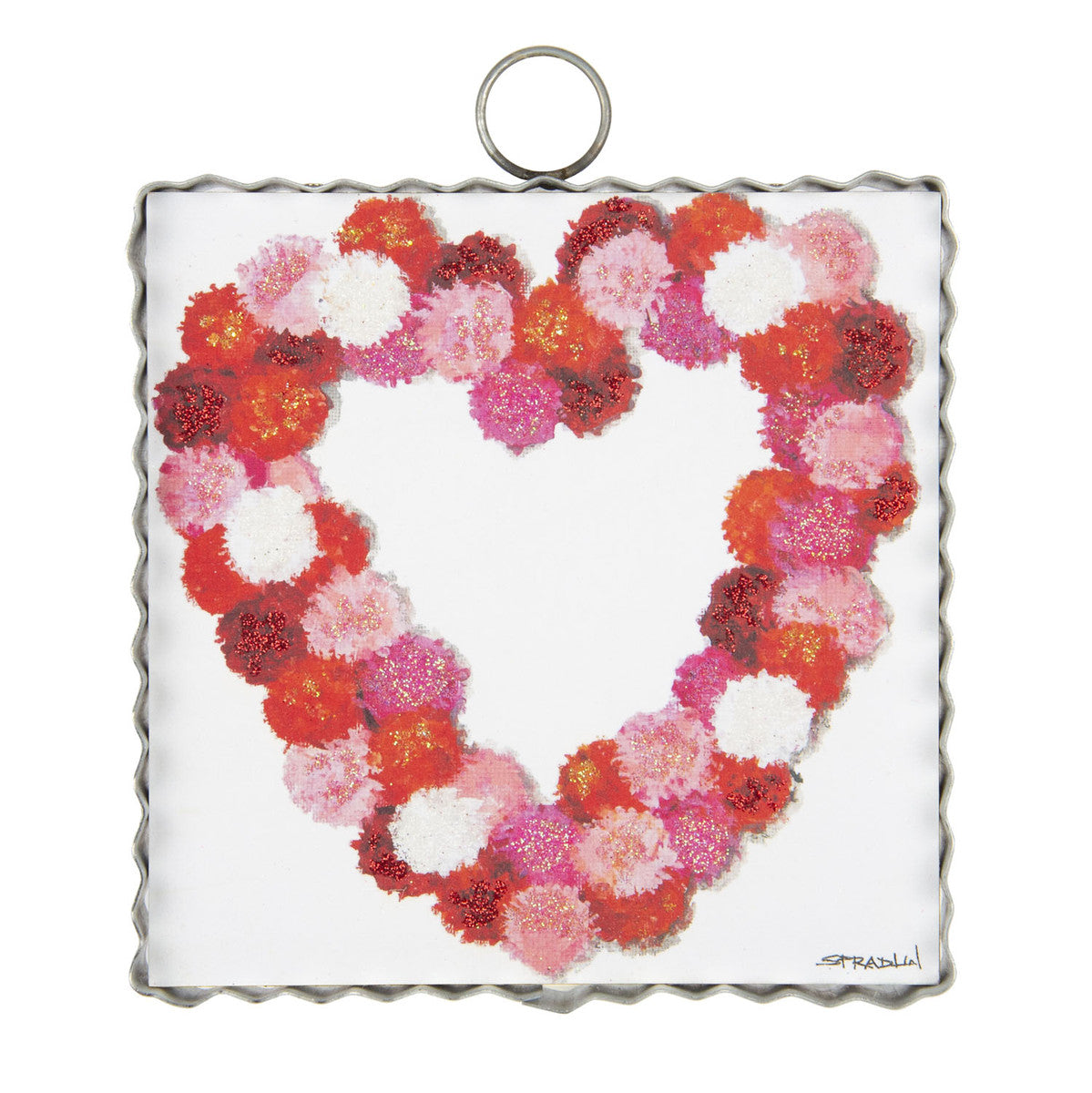 Mini PomPom Heart Print