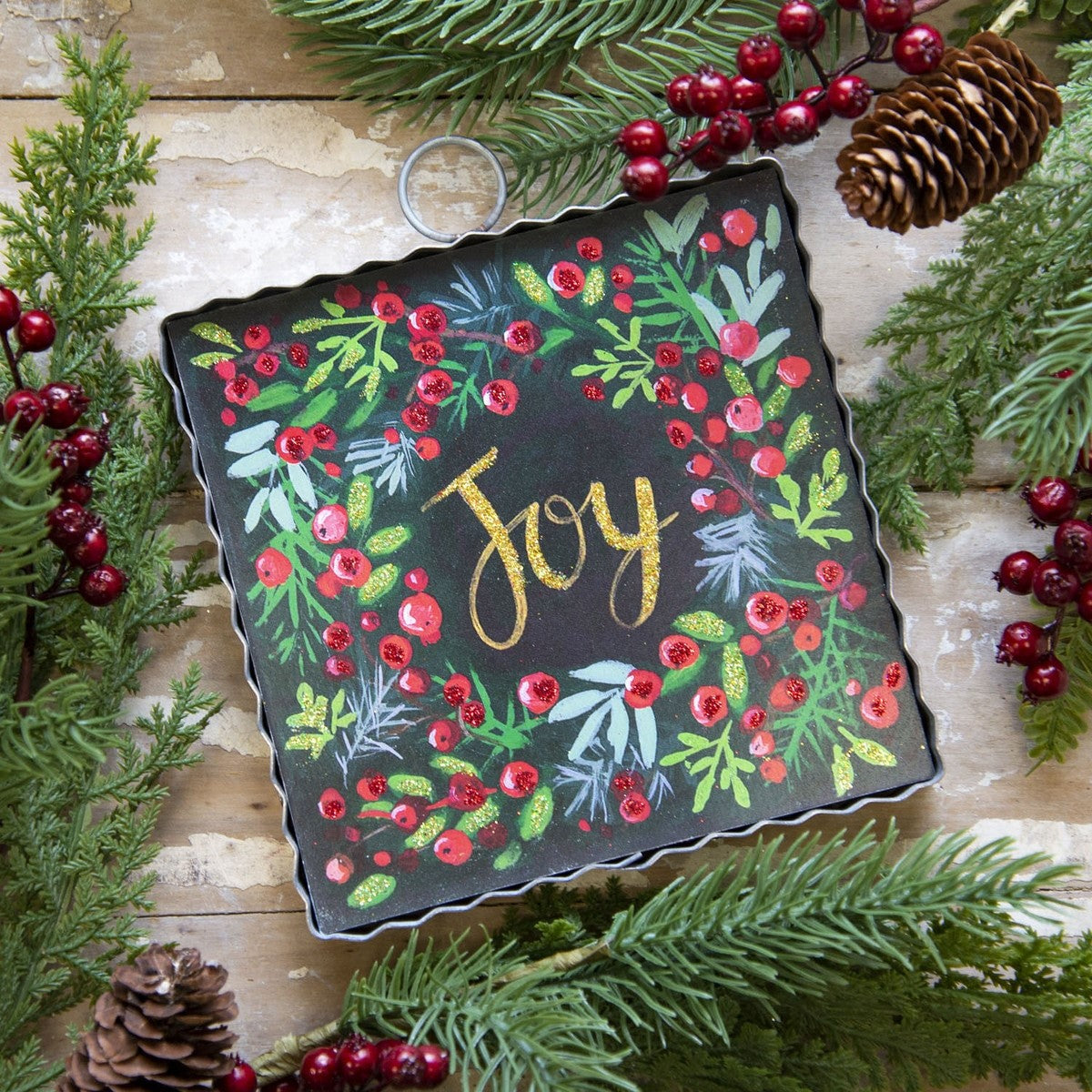 Mini "Joy" Wreath Print