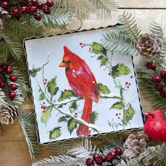 Mini Cardinal & Snowy Branch Print