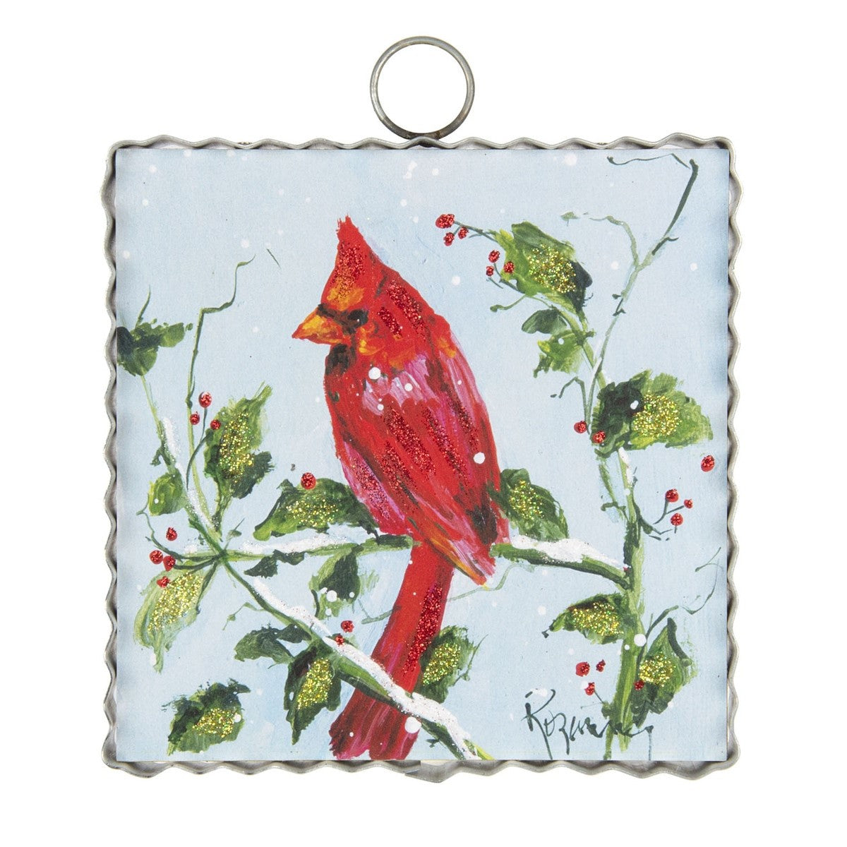 Mini Cardinal & Snowy Branch Print