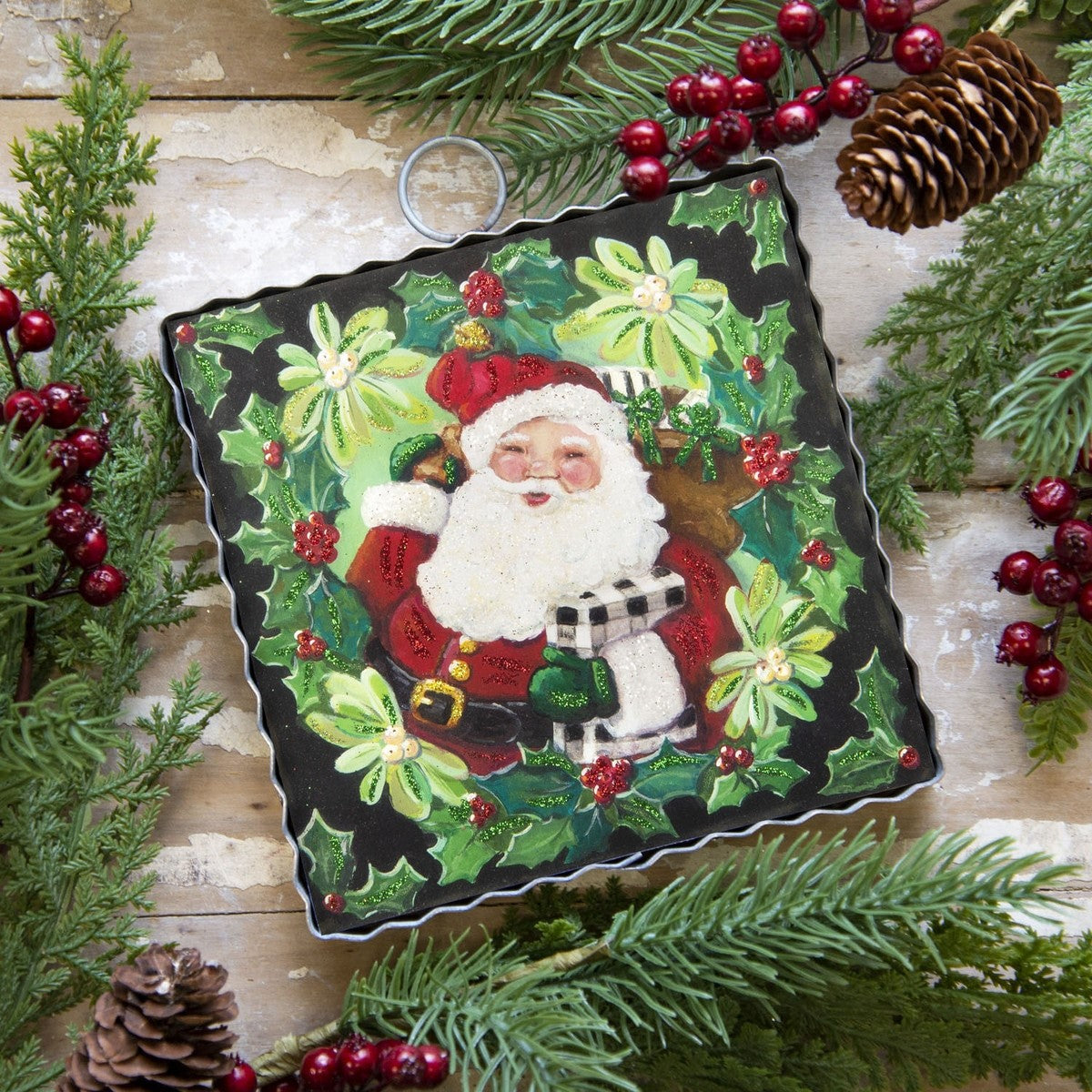 Mini Holly Santa Print