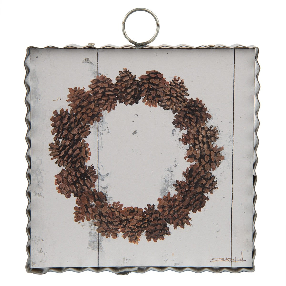 Mini Pinecone Wreath Print