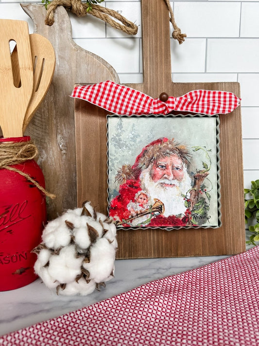 Mini Santa with Toys Print