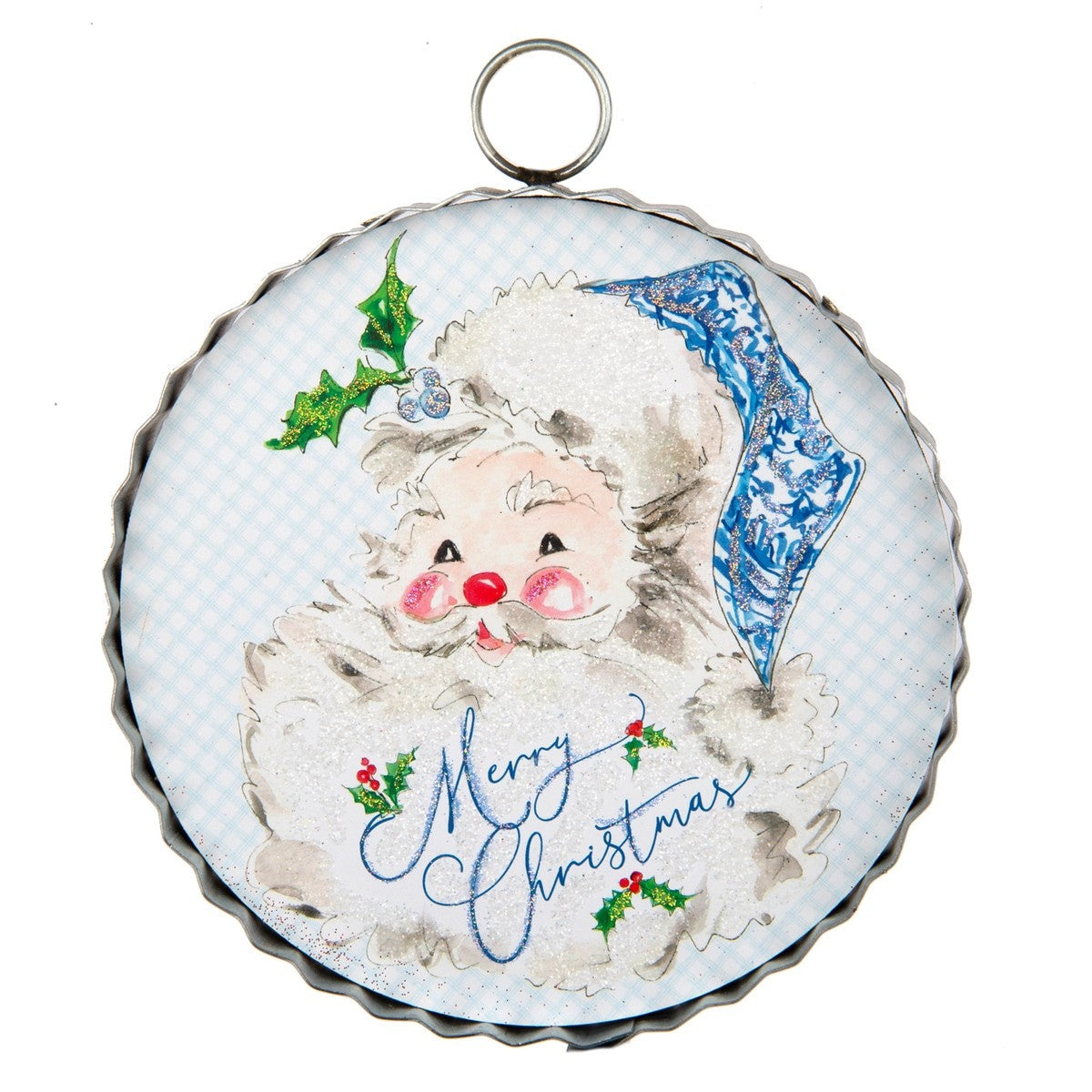 Mini Blue Santa Charm