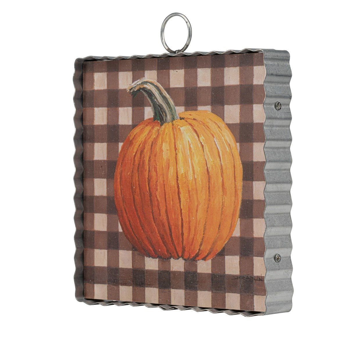 Mini Pumpkin On Checks Print