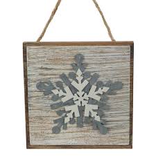 Wood/Metal Snowflake Ornament Set