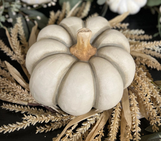 Flat Beige Resin Pumpkin