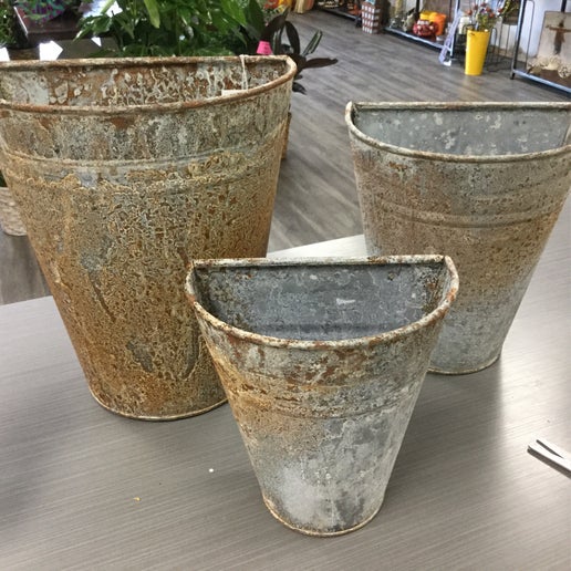 Rustic Wall Planters - Set of 3