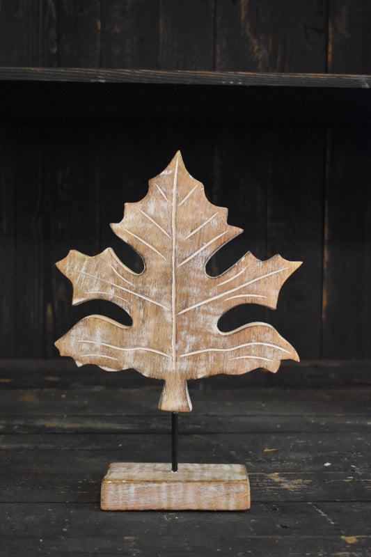 Maple Leaf on a Wooden Stand