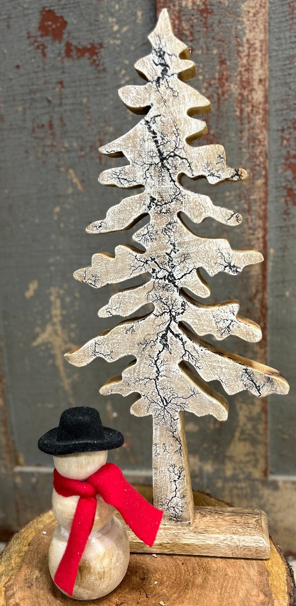 Small Whitewashed Crackle Tree